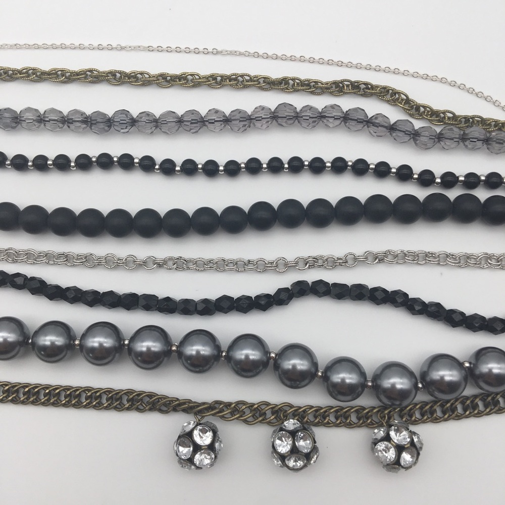 Statement Multiple Chains Beads Twist Necklace - image 2